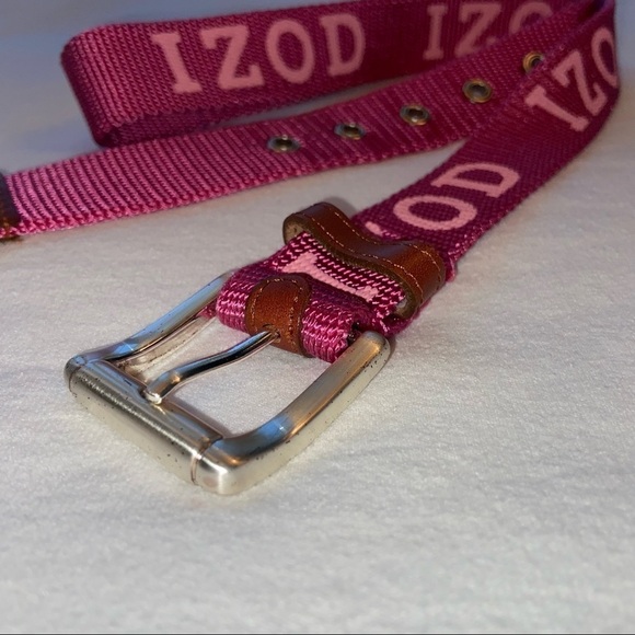 Pink IZOD fabric belt, Small - Picture 4 of 5